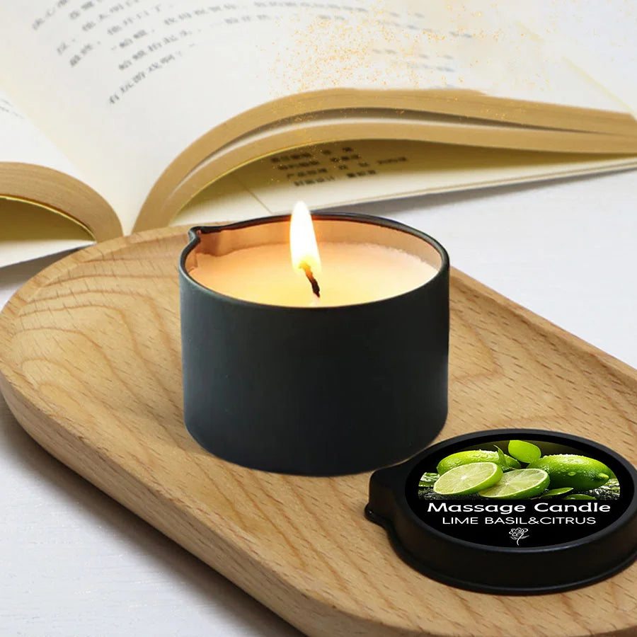 Bougie de Massage Citron, Basilic & Lime