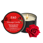 Bougie de Massage Rose Écarlate & Ébène