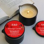 Bougie de Massage Rose Écarlate & Ébène